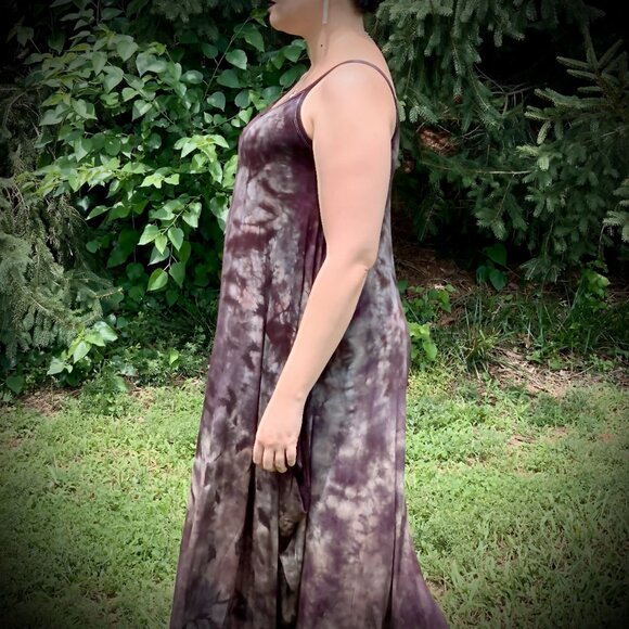 Tie Dye Gray and Black Maxi Dress - Picture 9 of 13